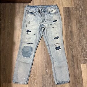 Faux hole tomboy jeans